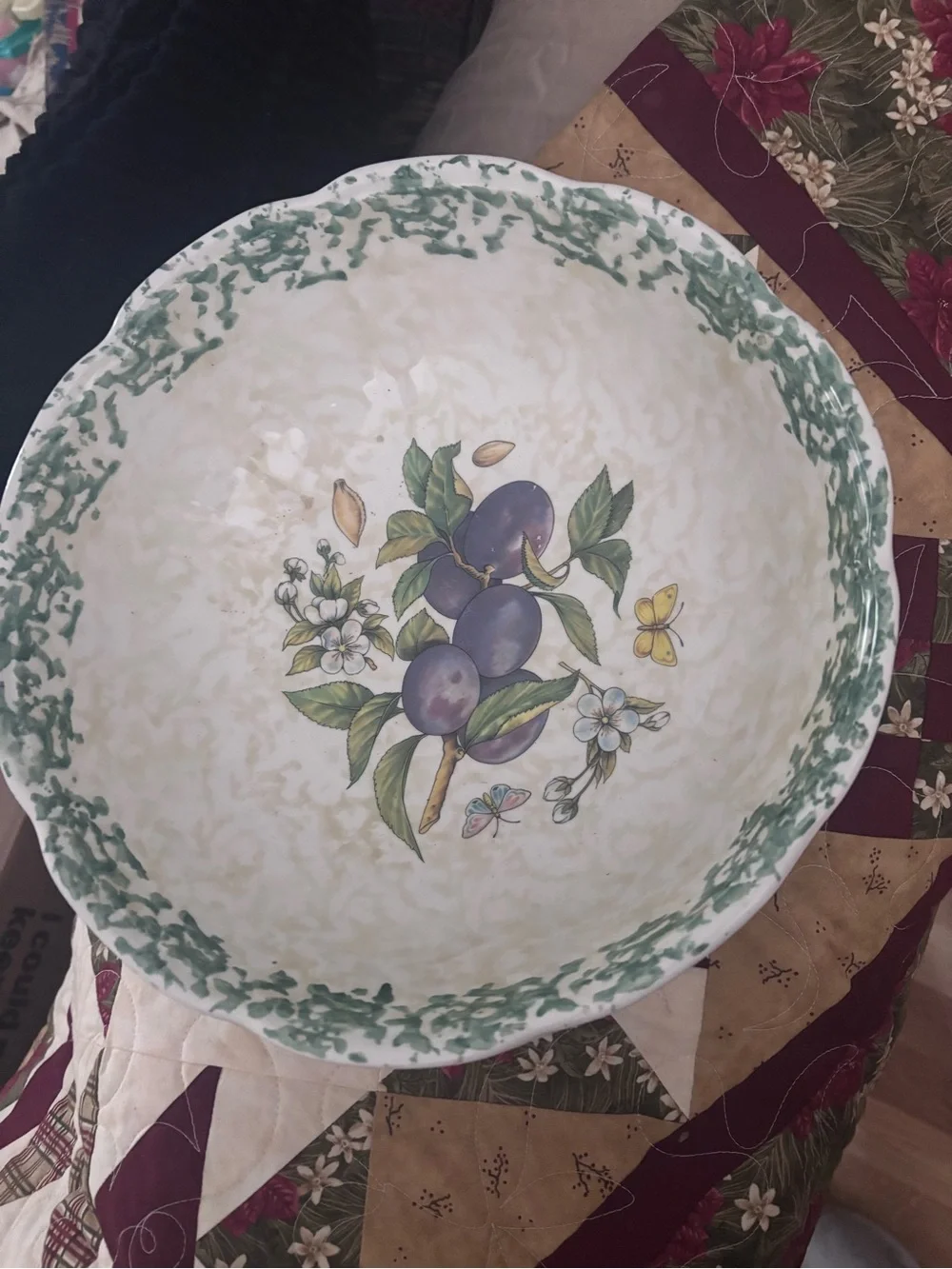 Big heavy glass decorative bowl